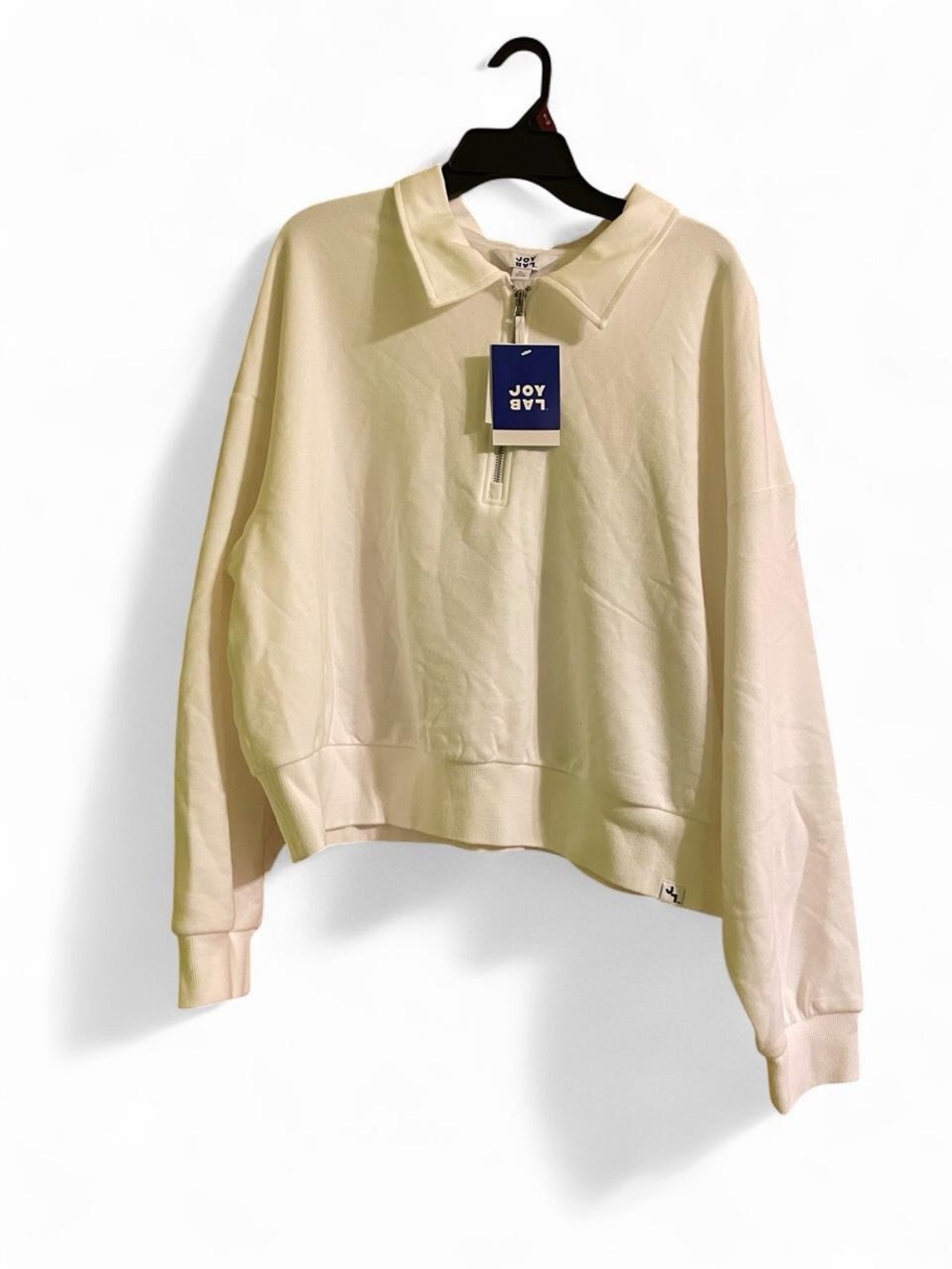 JoyLab Cream Half-Zip Collared Sweatshirt